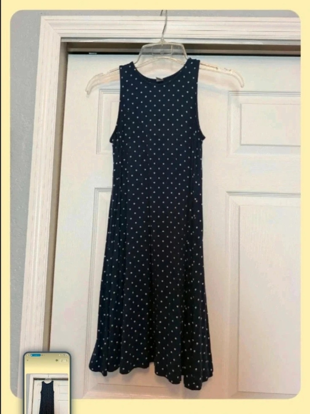 Old Navy Navy Blue Polka Dot Sleeveless Midi Dress